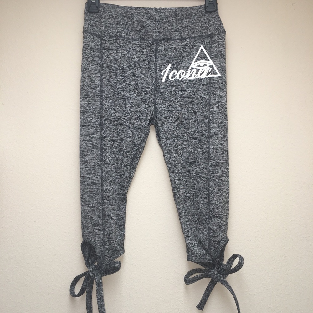 NEW ICONIC Workout Capris Strap Tie Leggings